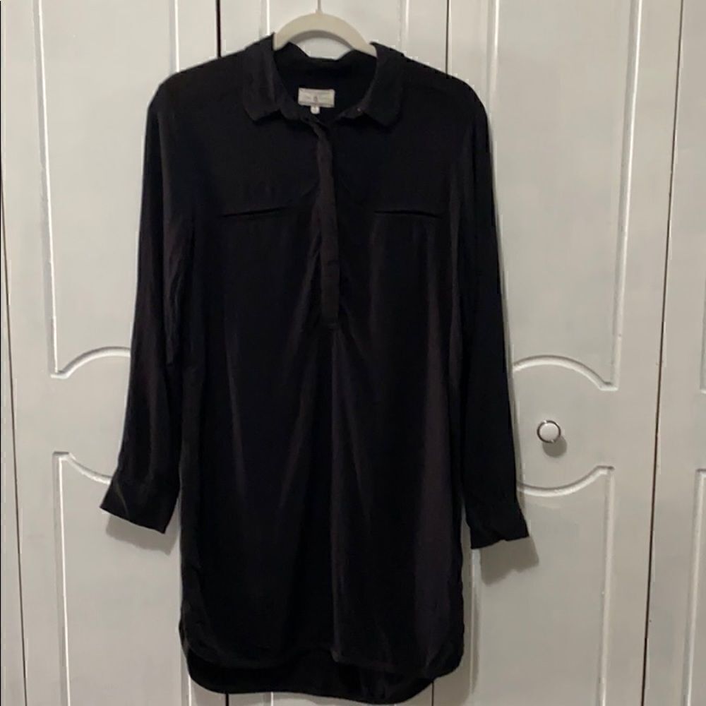 Lou & Grey black shirtdress hi/ lo hem size small